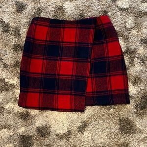 Shein Red and Blue Plaid Schoolgirl Skirt